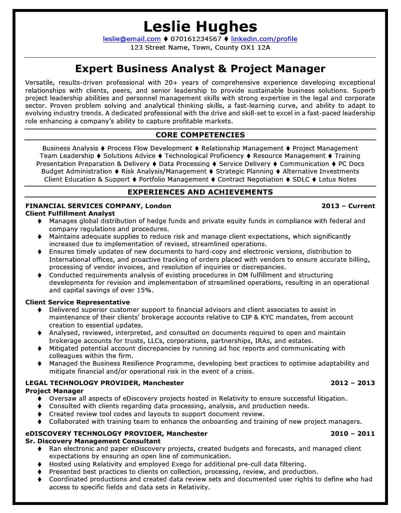 Leslie's CV before CV Knowhow